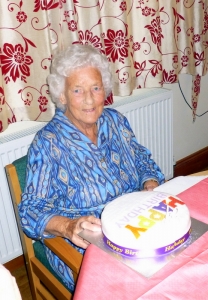 Ethel with her cake