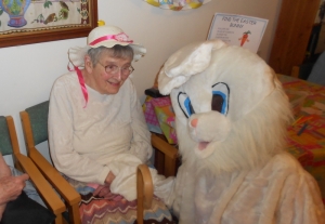 Joyce with Easter Bunny