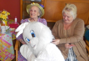 Jean with Easter Bunny