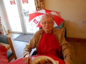 Margaret enters into the spirit of Canada Day