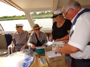 Looking at the items for sale on board the Waveny stardust