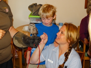 Suzie and her son learn about the little owl
