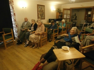 The residents watched some vintage film clips