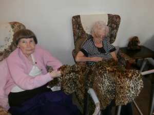 Tilly and Kathy sort out the fabrics