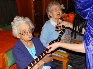 Kathleen can't believe how long the snake is