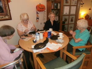 Making Halloween decorations for the windows